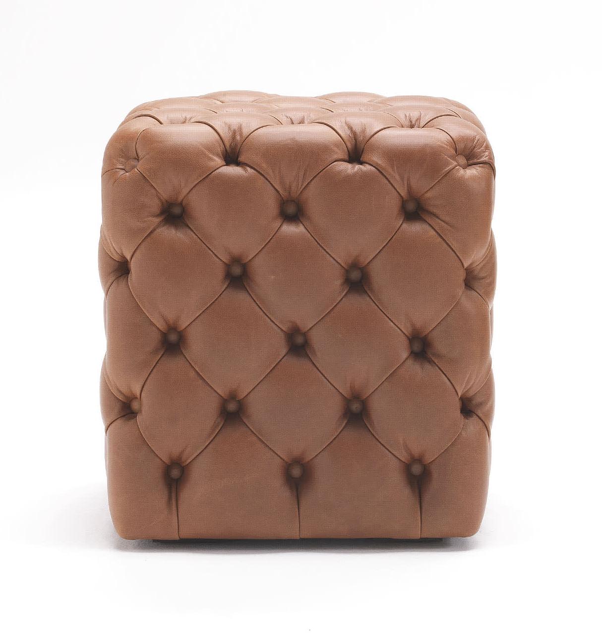 Clod Leather Pouf