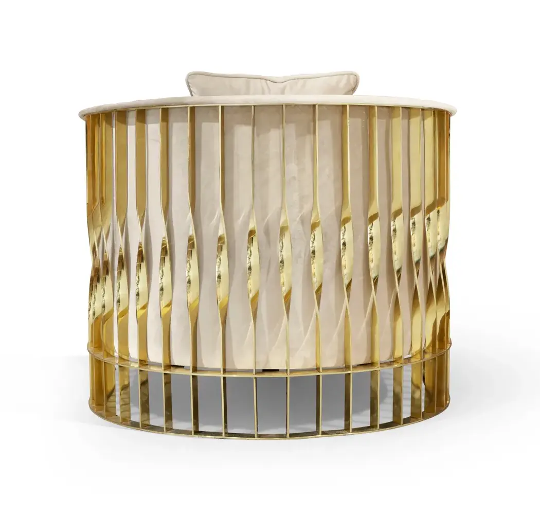 Solene Armchair Polished Brass