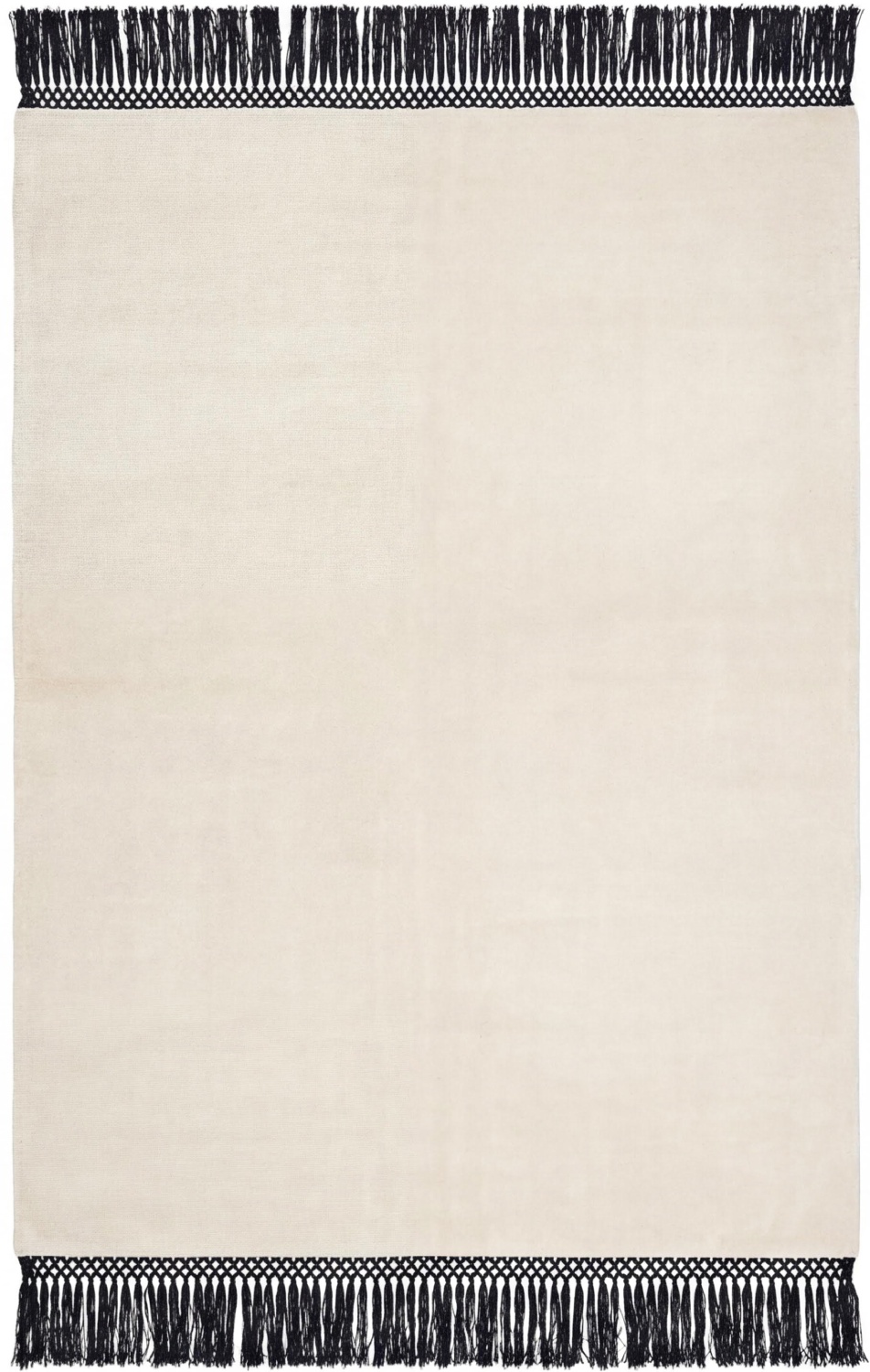 Minimal Fringe Ivory Handcrafted Rug