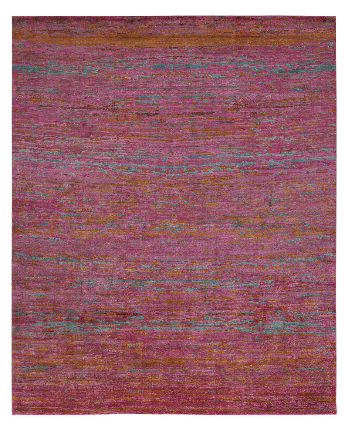 Hand-Knotted Vintage Style Pink Rug