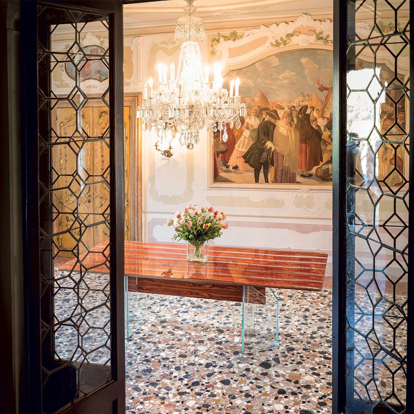 Parigi Wood & Glass Dining Table
