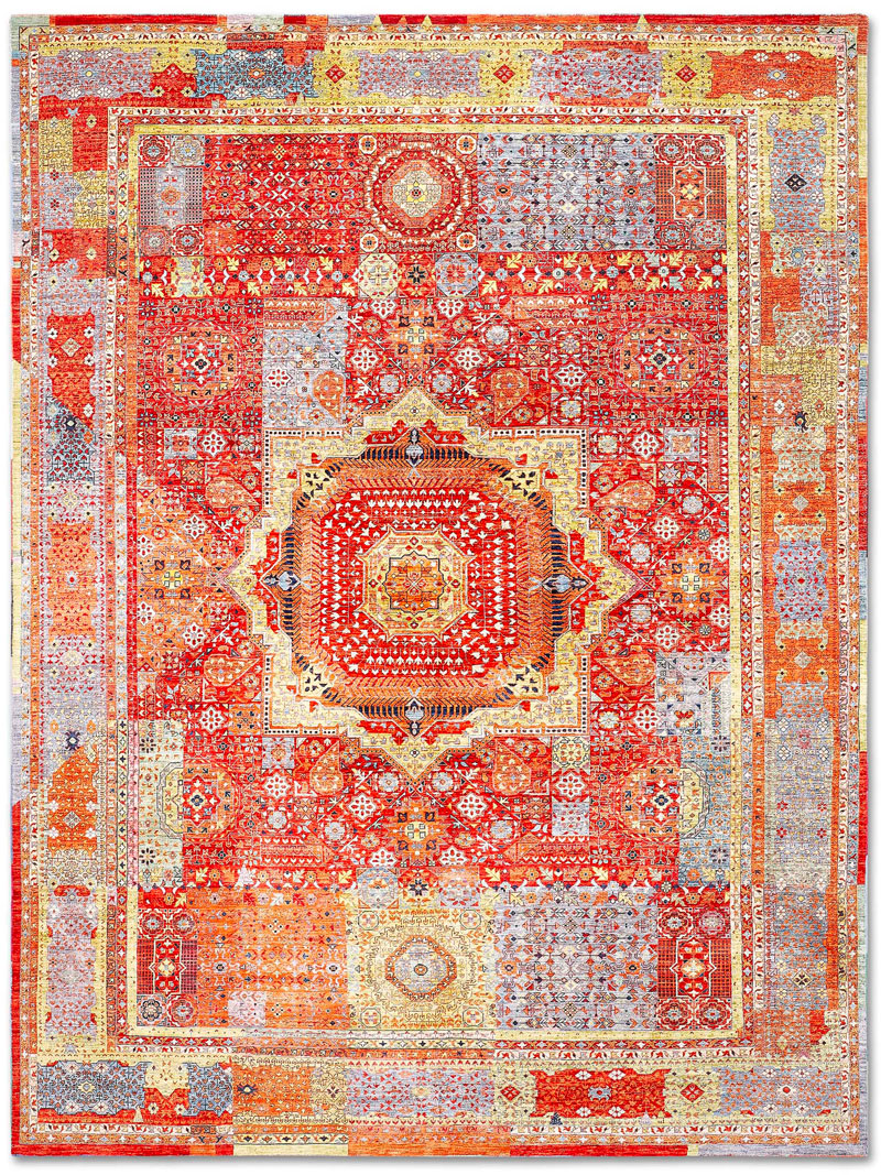 Cosmic Red Exquisite Handmade Rug