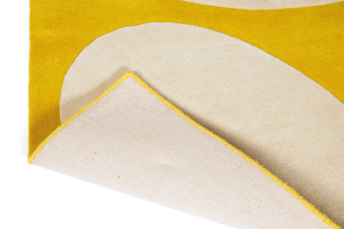 Yellow Leaves Hand-Tufted Rug