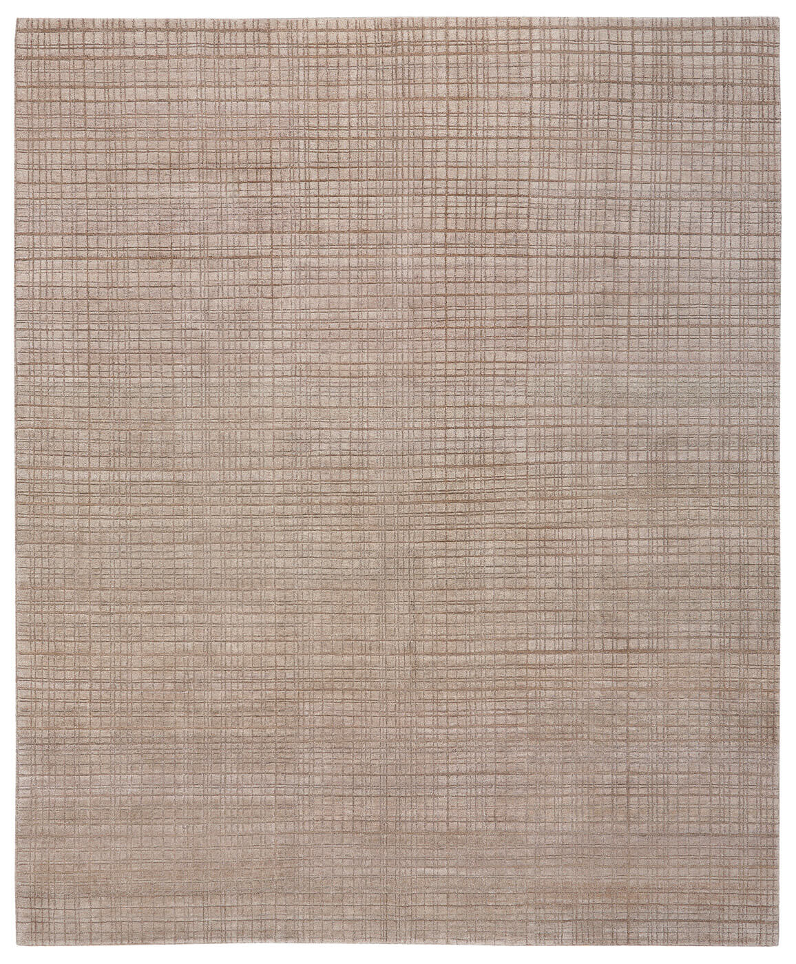 Hand-knotted Grid Grey Rug