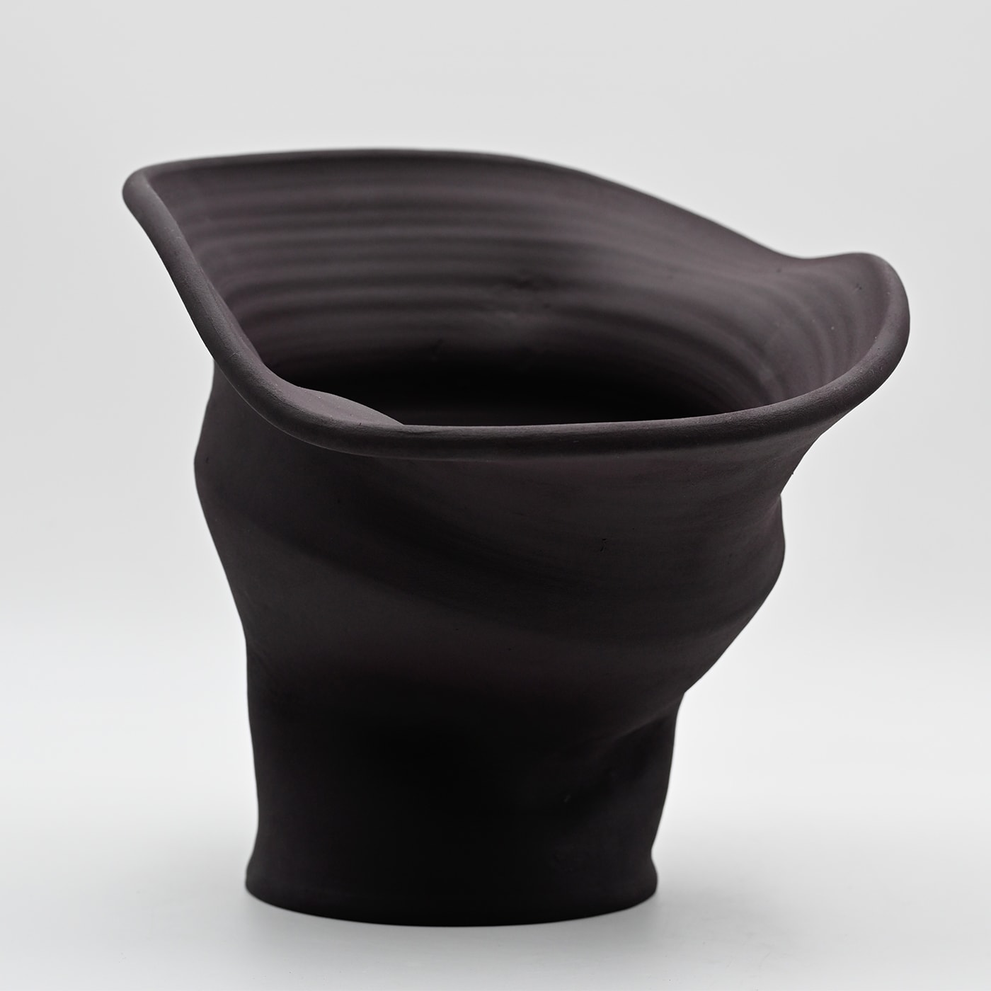 Anthracite Hand Sculptured Vase