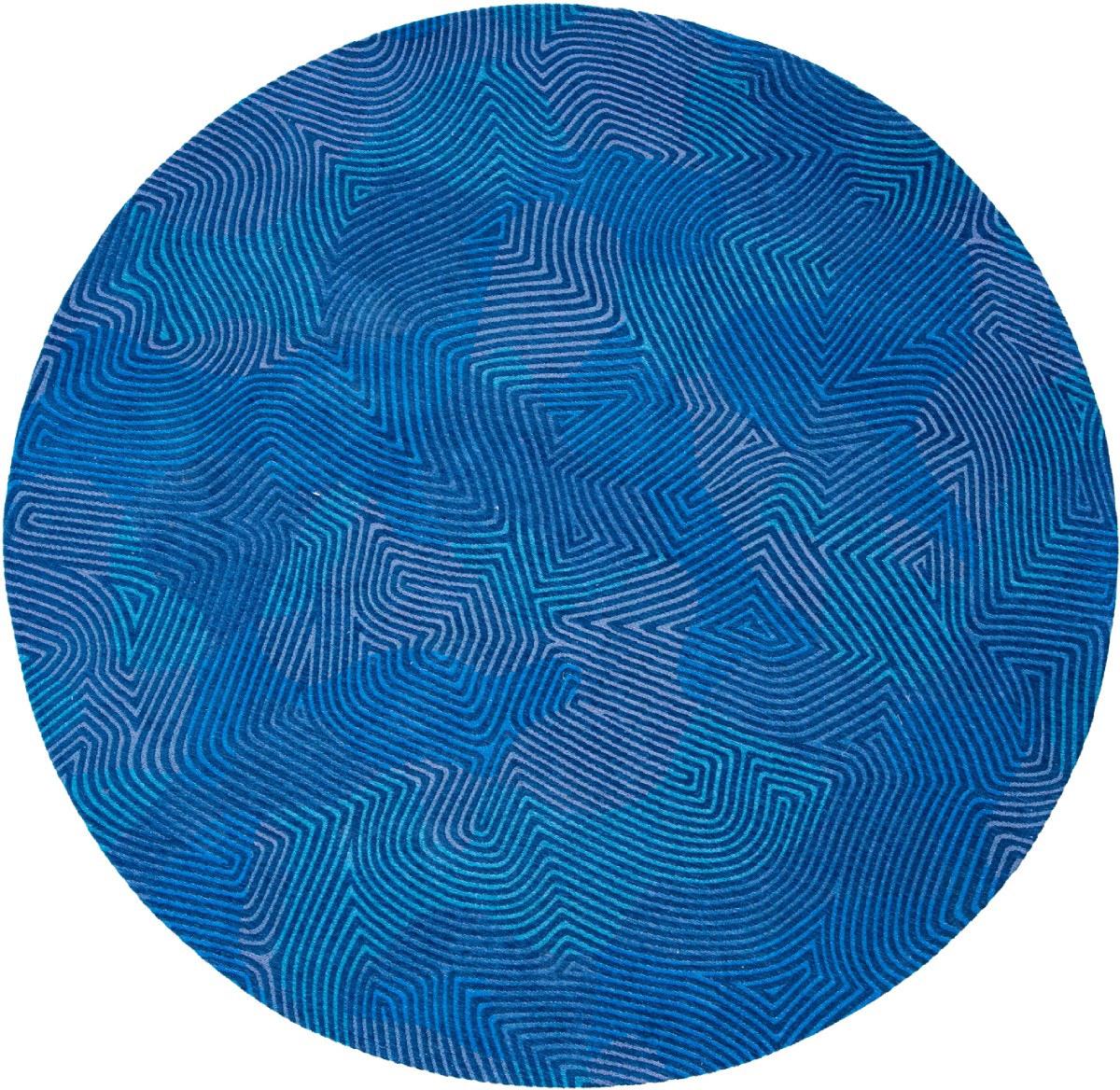 Blue Lagoon Round Rug ☞ Size: Round 8' (Ø 240 cm)