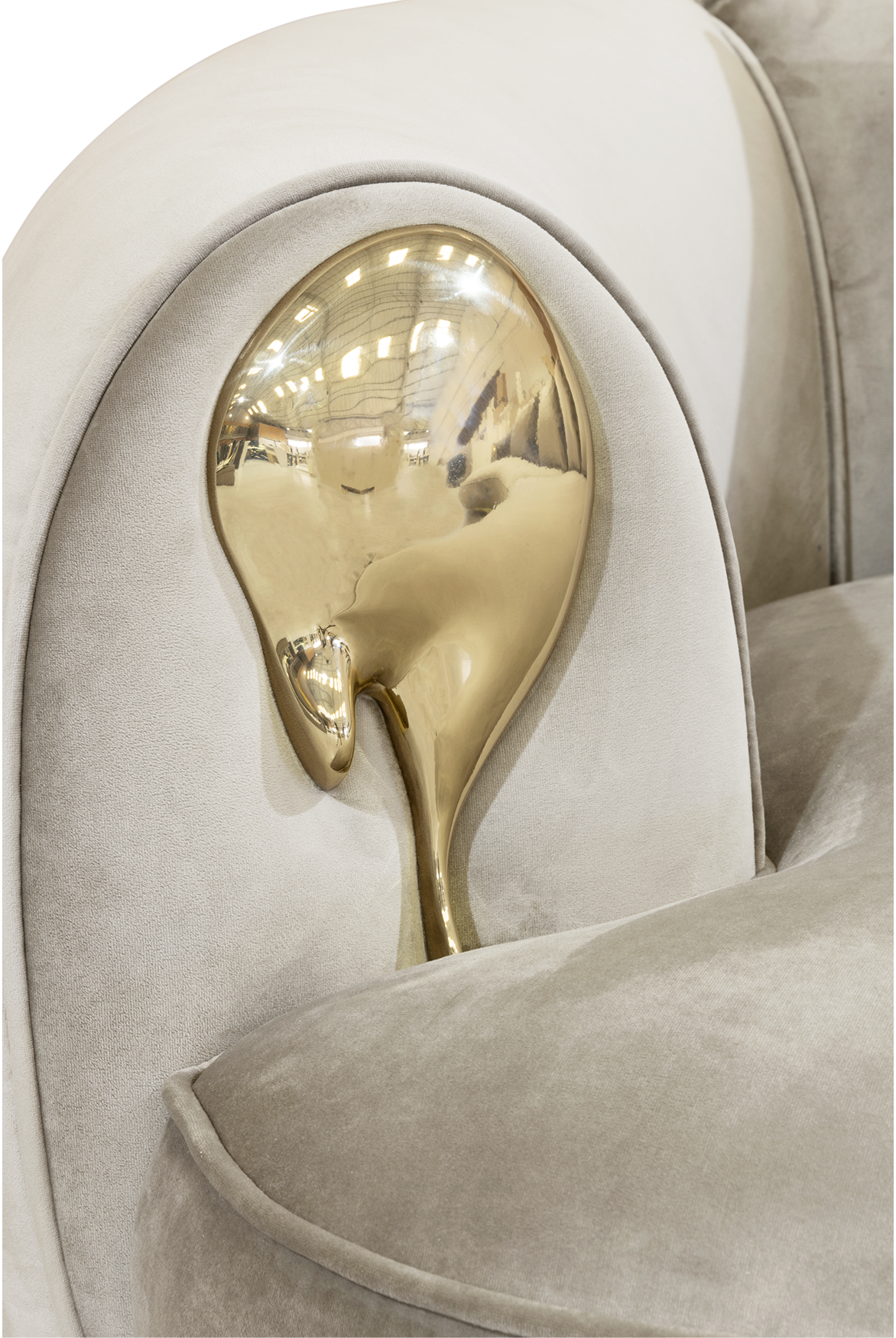 Solara Cream Curved Luxe Sofa