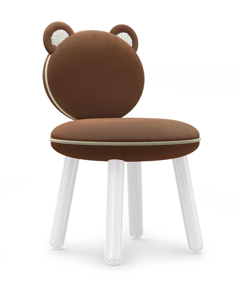 Fluffy Bear Brown Kids Chair