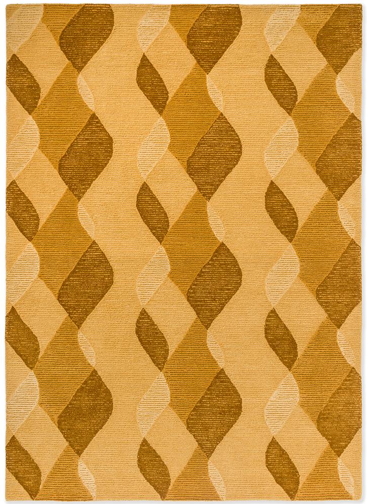 Waves Yellow Rug ☞ Size: 4' 7" x 6' 7" (140 x 200 cm)