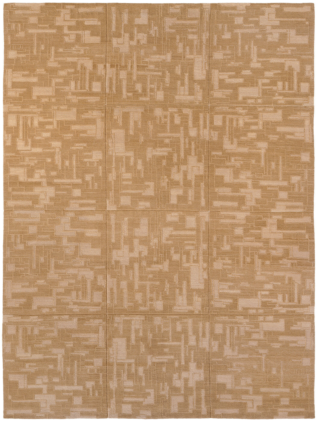 Hand-Knotted Map Beige Rug