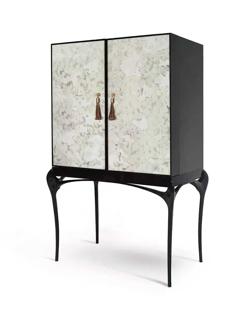 Allure Aged Mirror Bar Cabinet