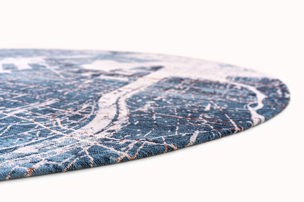 Conductive Blue Round Rug