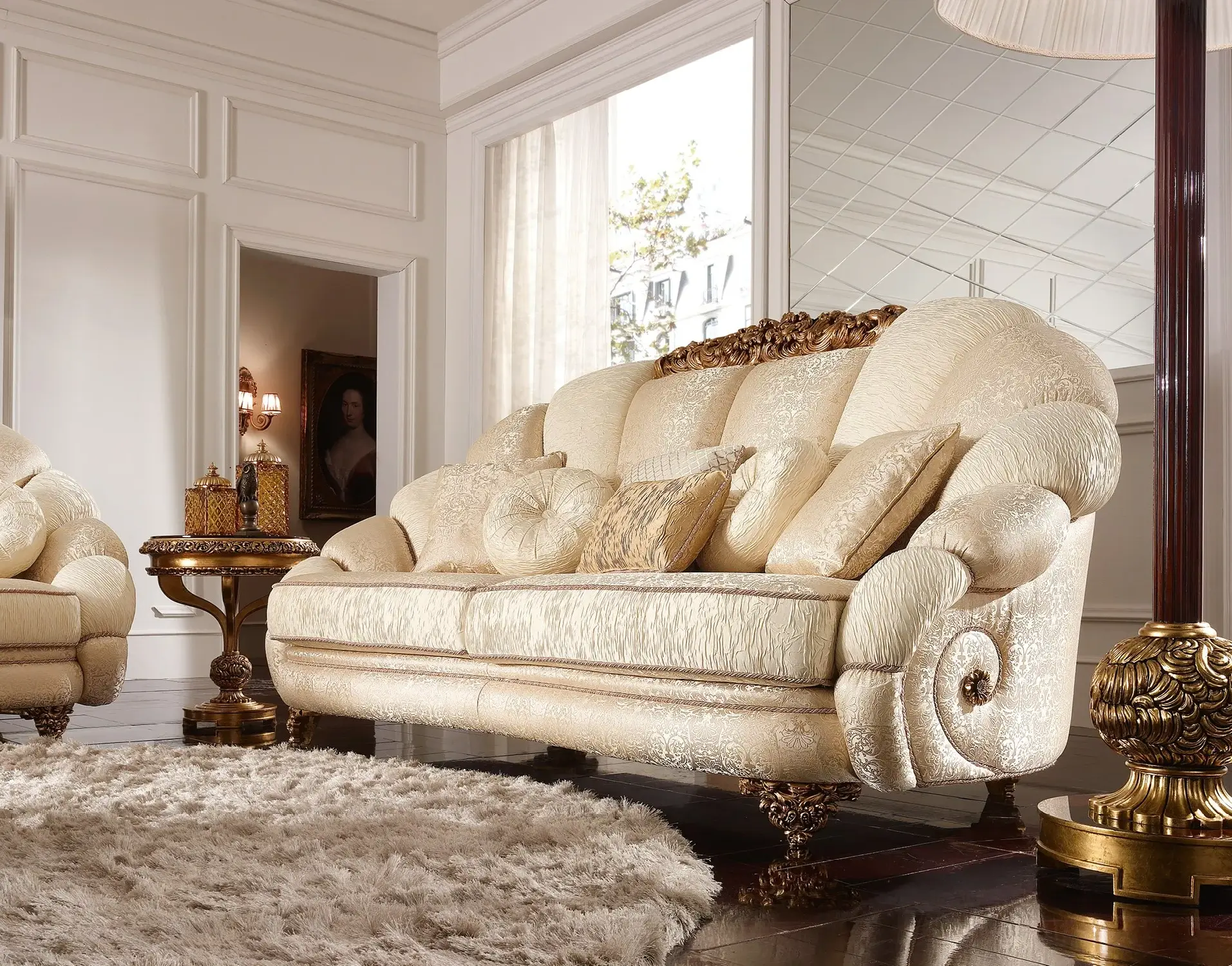 Royal Italian Fabric Sofa | Configuration: 3-Seat