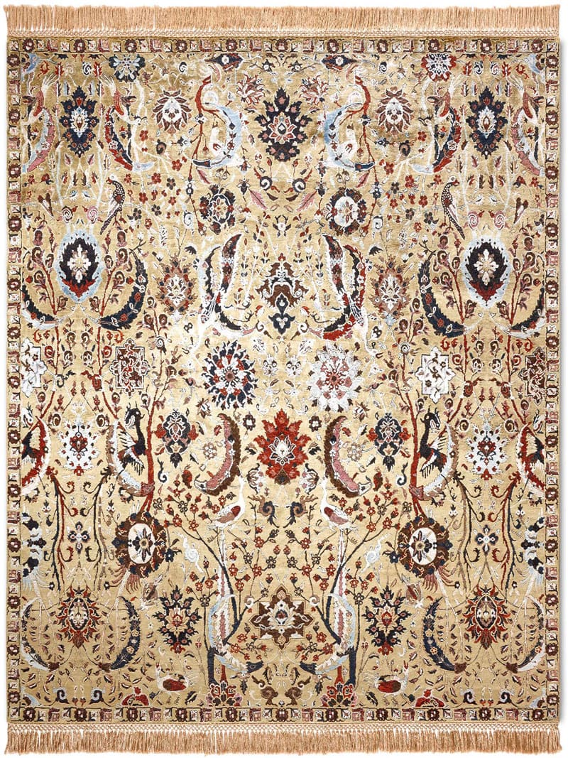 Kerman Yellow Hand-Woven Rug