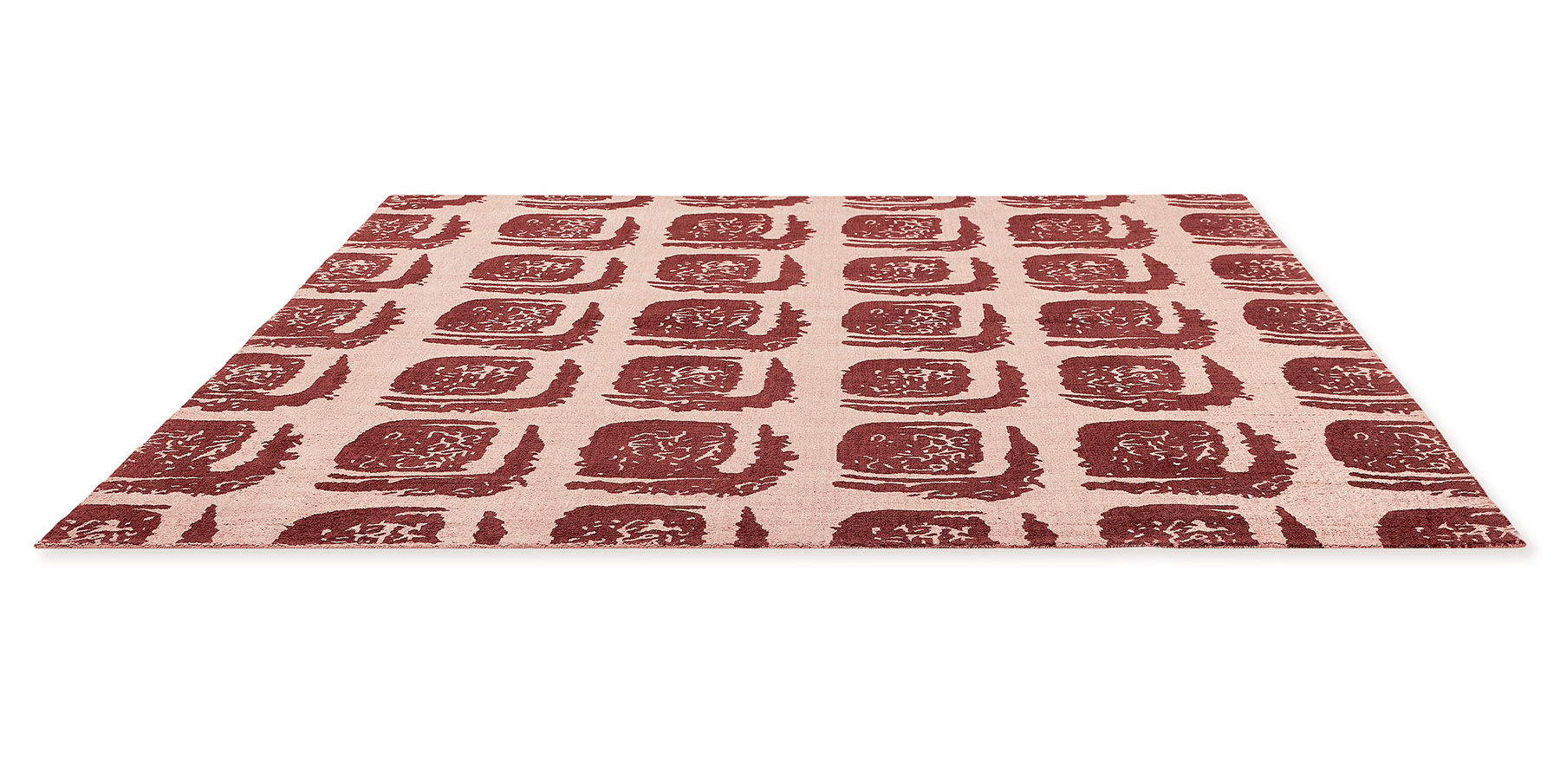 Woodblock Red Designer Rug