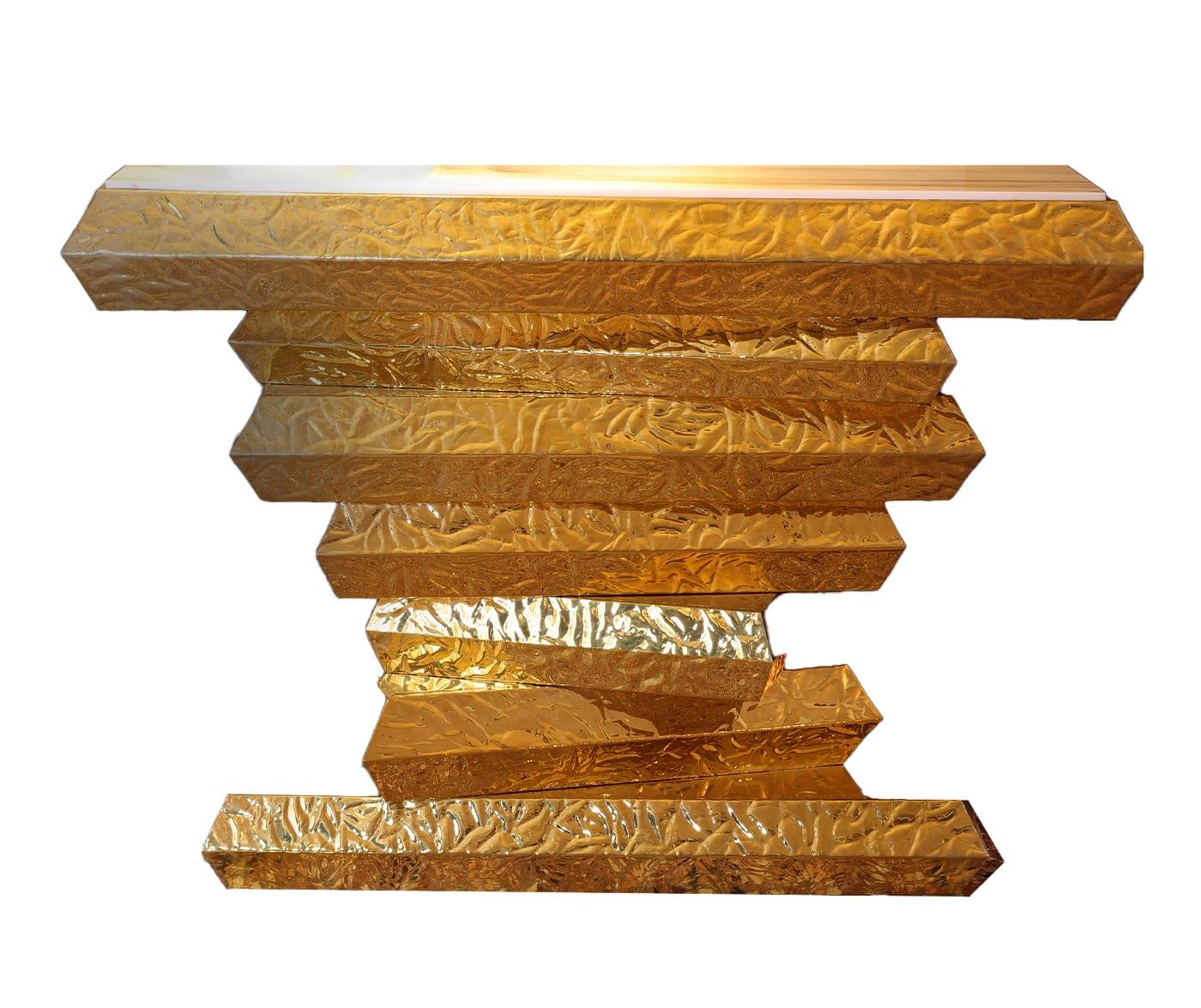Console in Brass and Marble