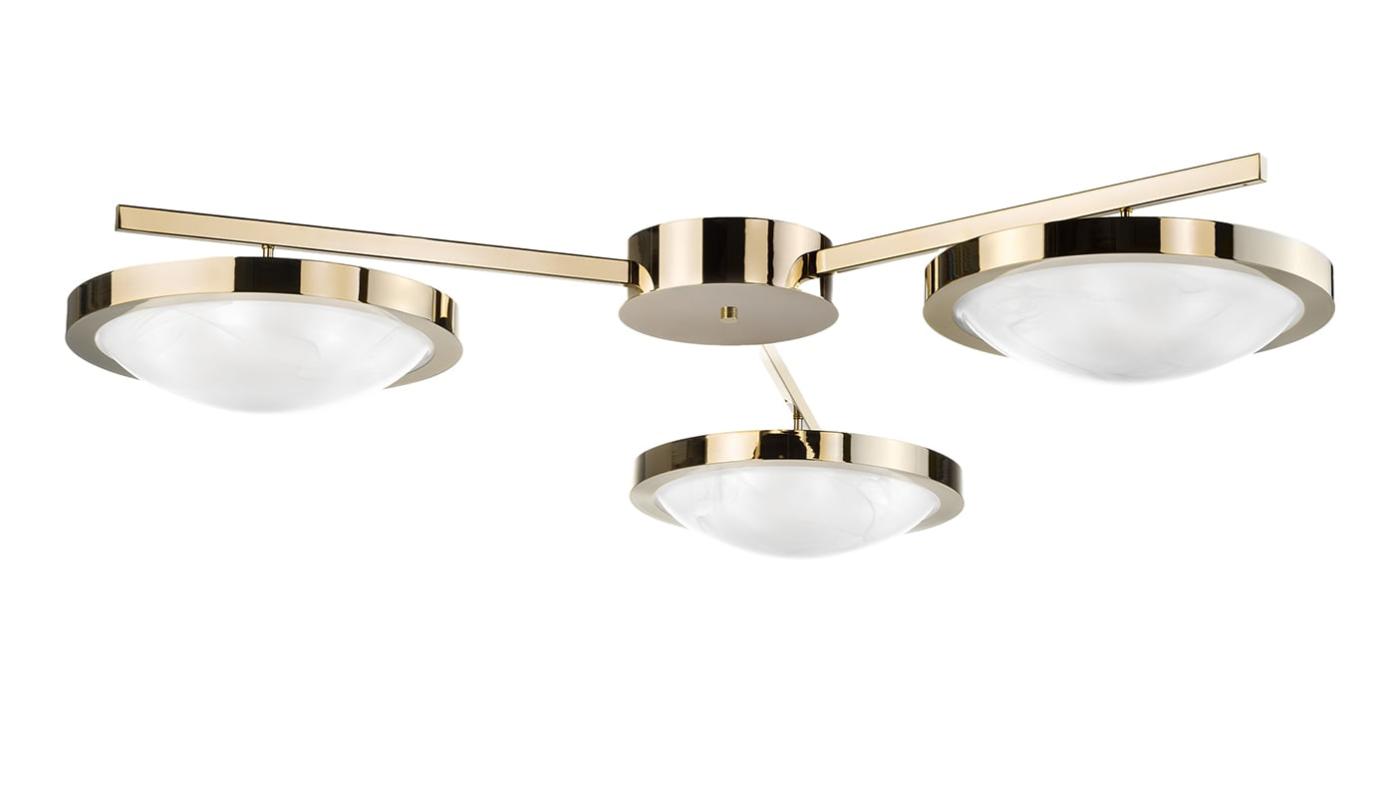 Designer Ceiling Light with Marble Effect Discs
