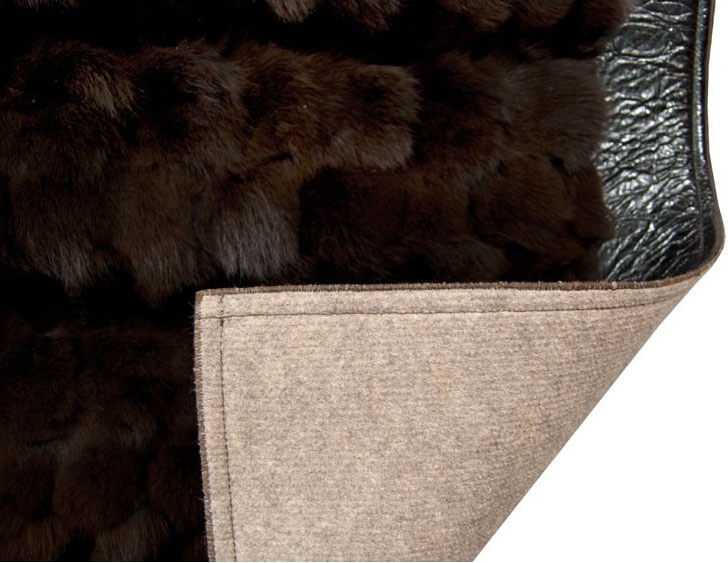 Real Fur Brown Rug ☞ Size: 150 x 240 cm