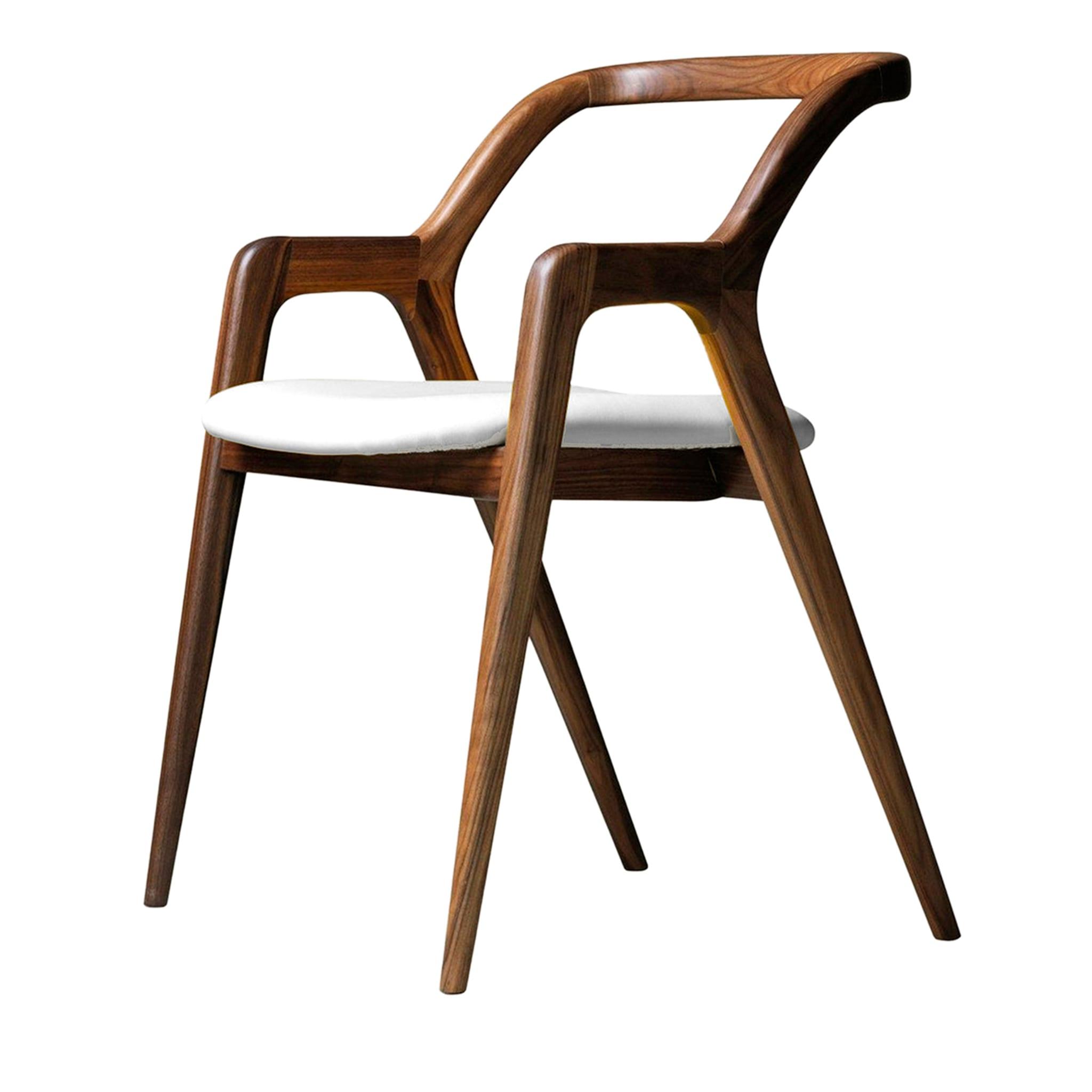 In Breve Natural Solid Walnut Chair ☞ Upholstery: Leather PANDORA 601