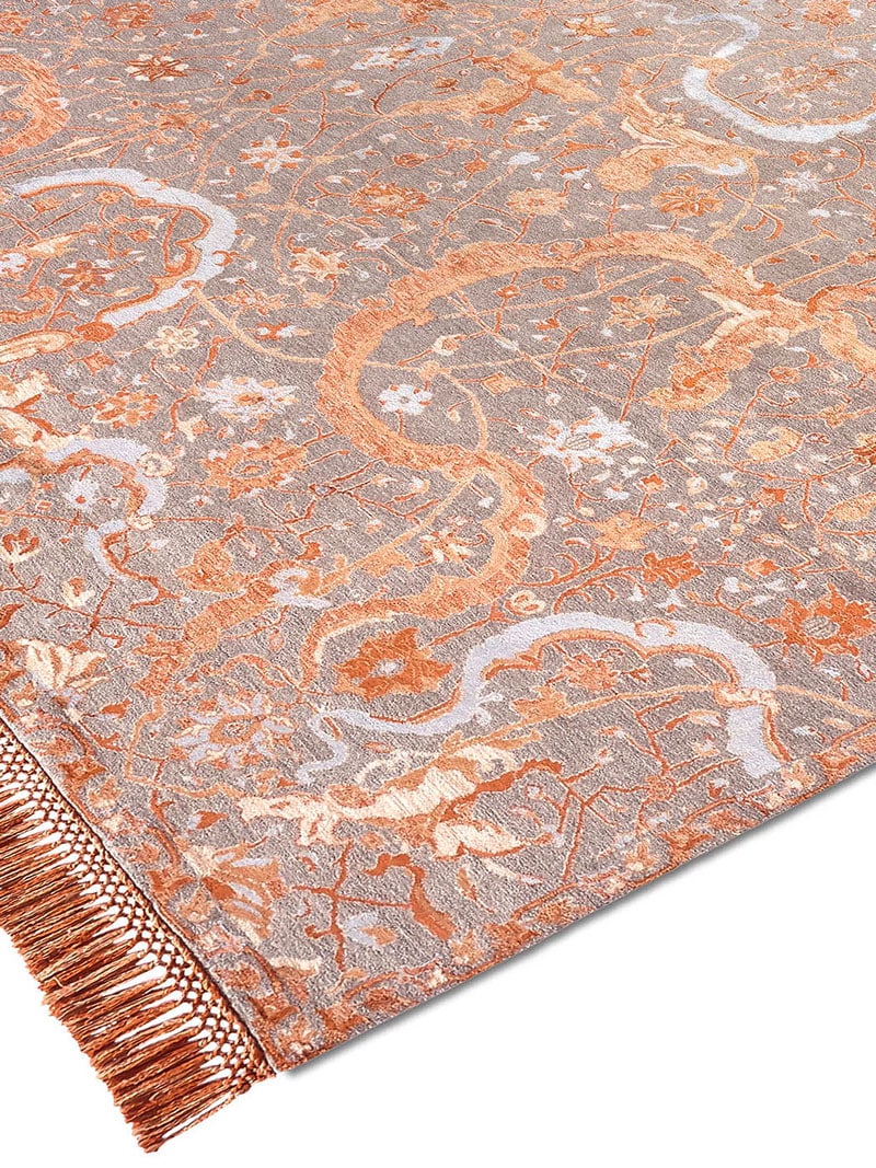 Tabriz Orange Hand Woven Rug