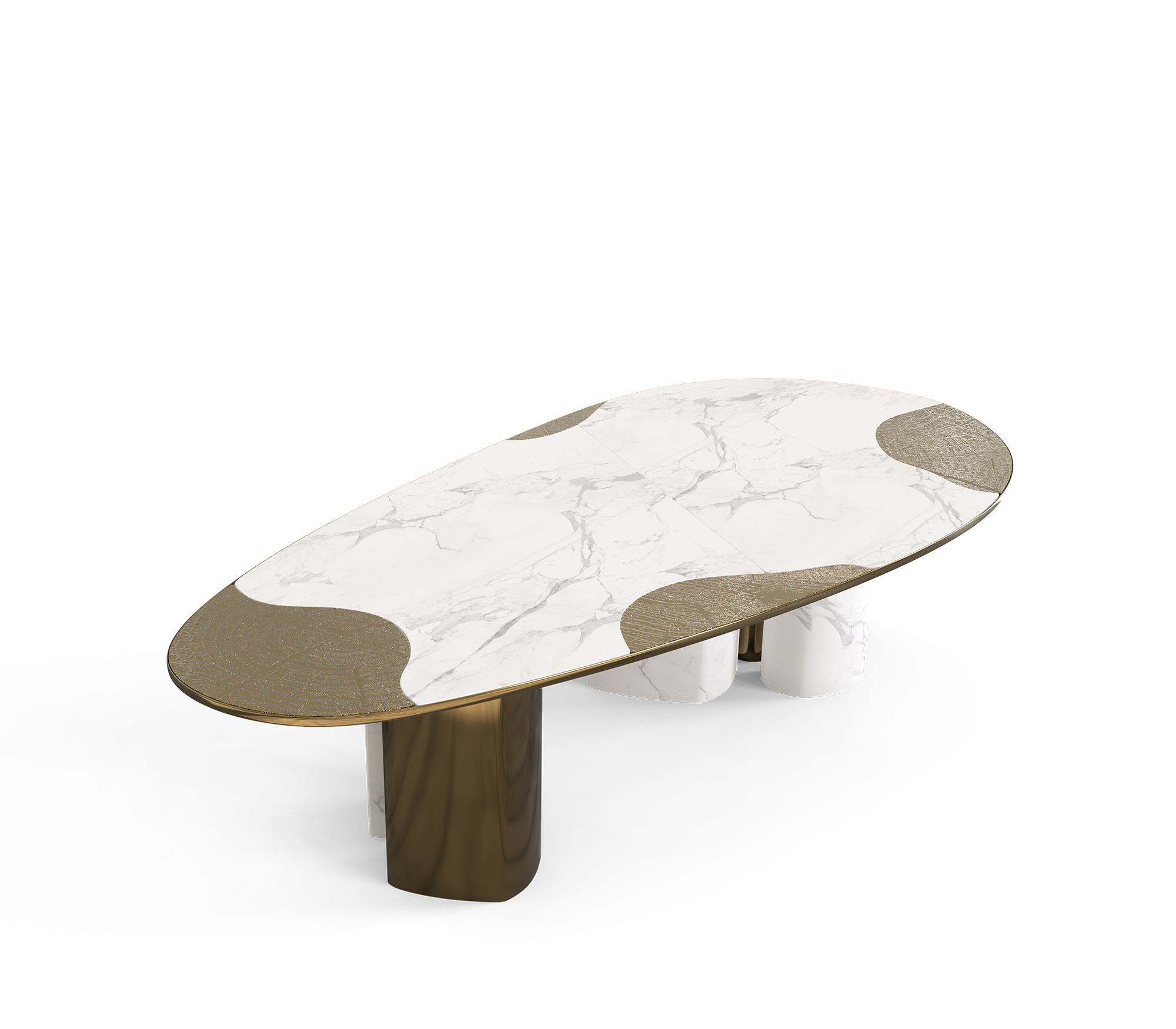 Athena Carrara Marble & Patina Dining Table