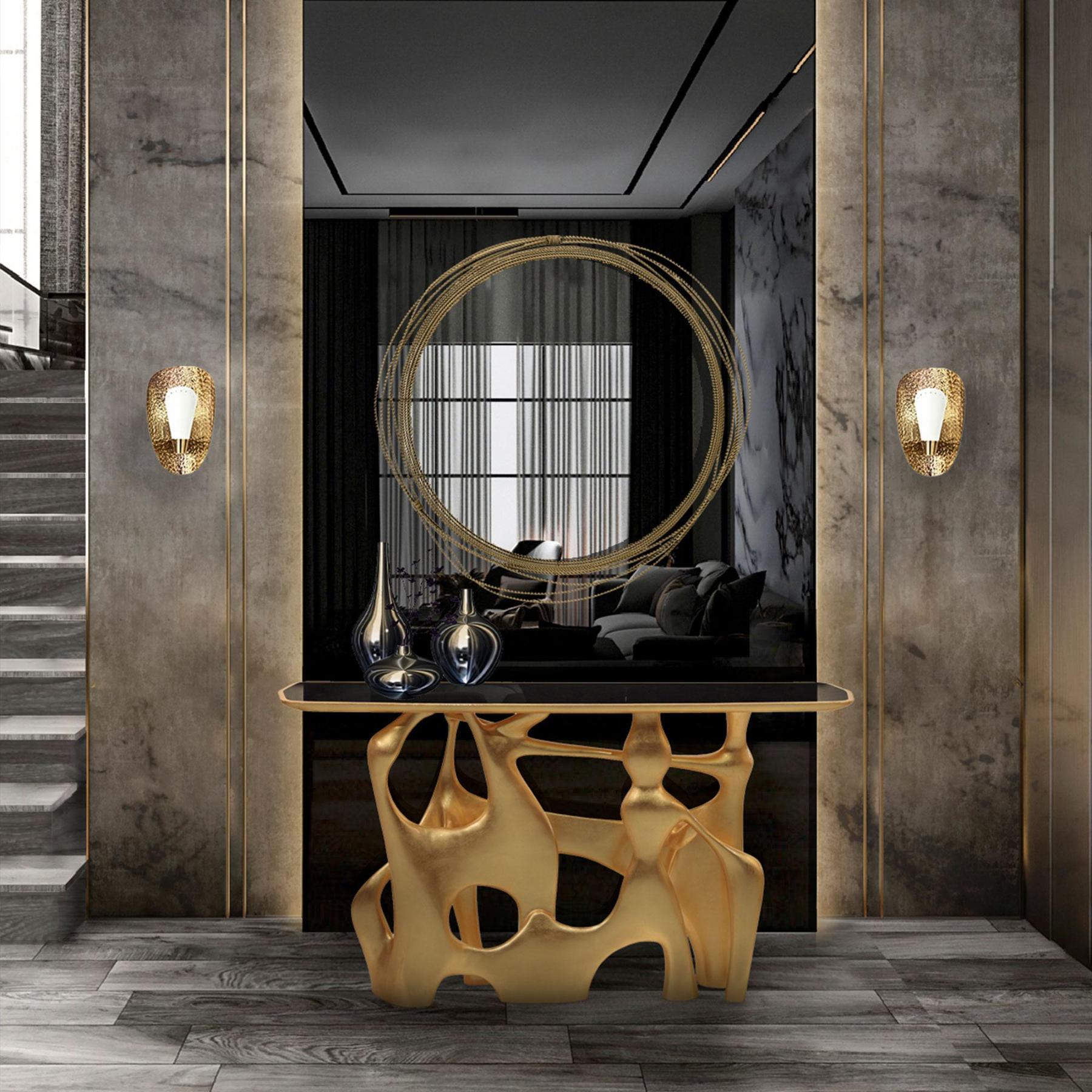 Round Brass Wall Mirror