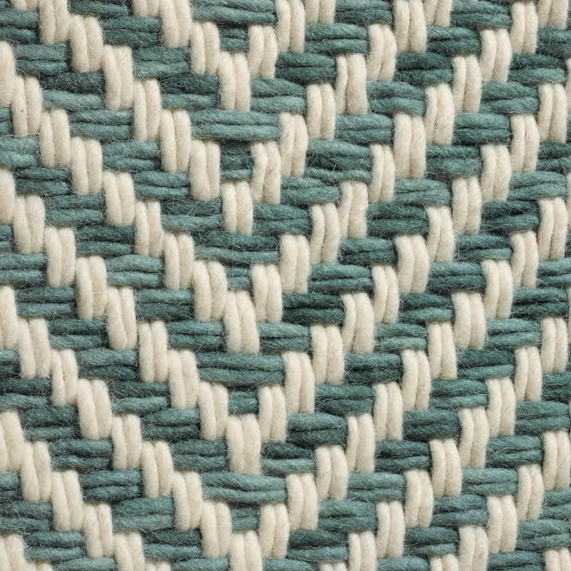 Hand-Woven Wool Green Rug