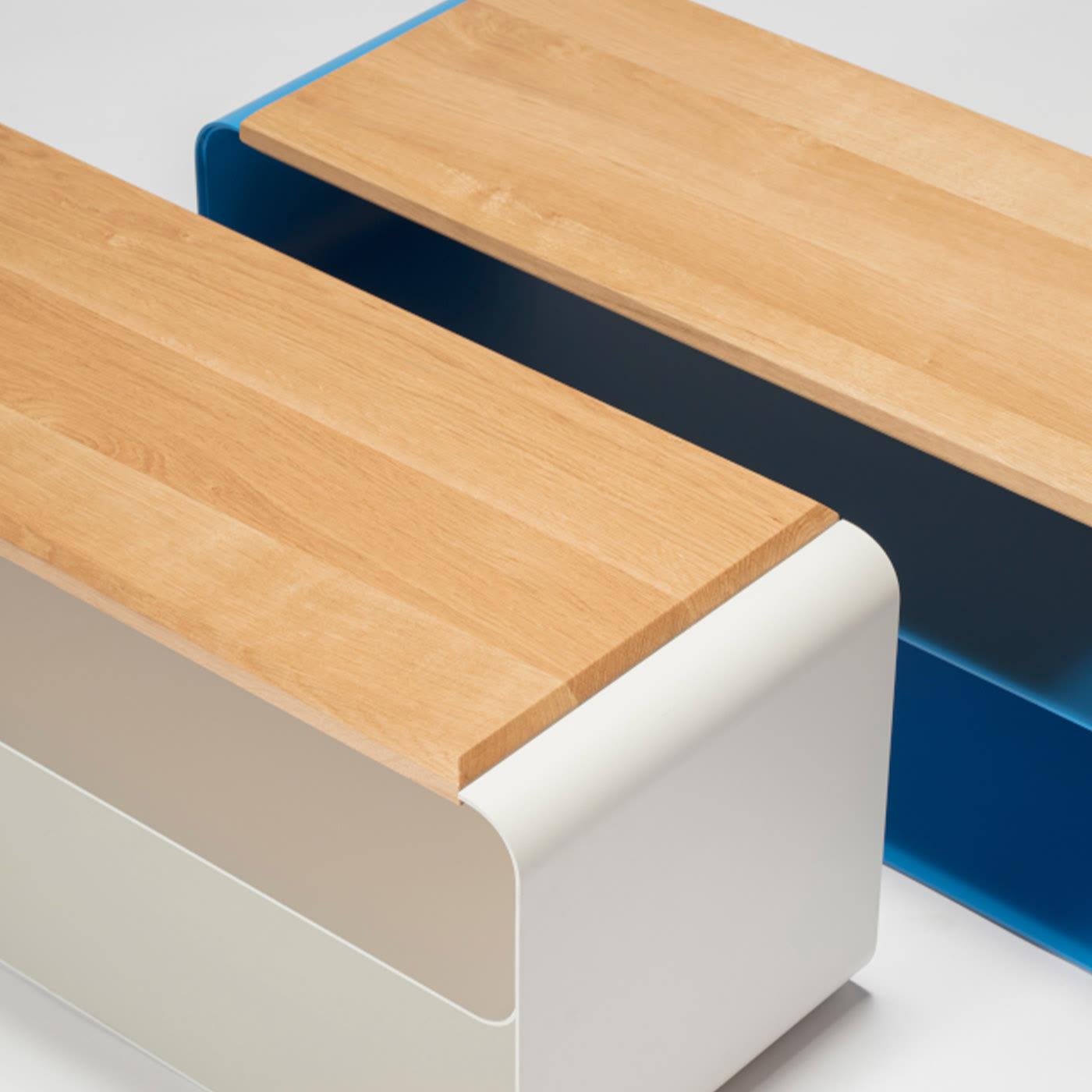 Contemporary Wood &amp; Metal Bench (Var. 3)