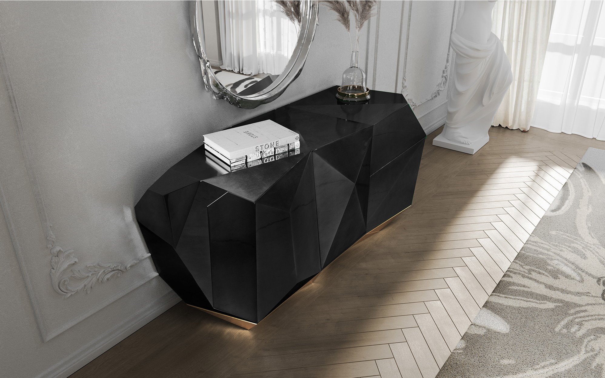 Prism 3 Black Sideboard