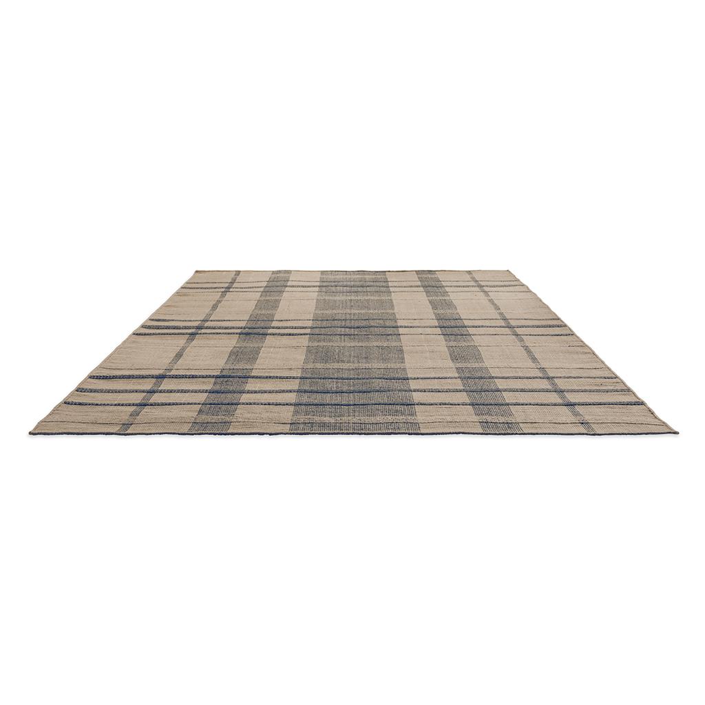 Denim Check Outdoor Rug