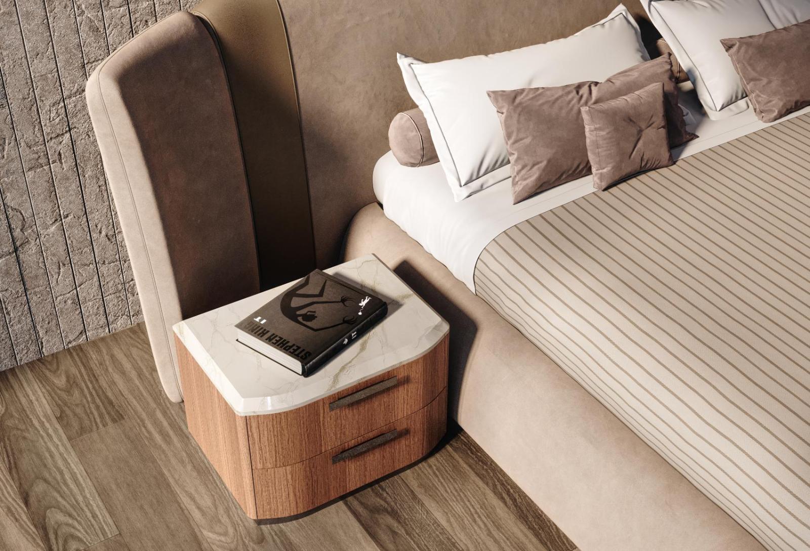 James Marble-Top Nightstand