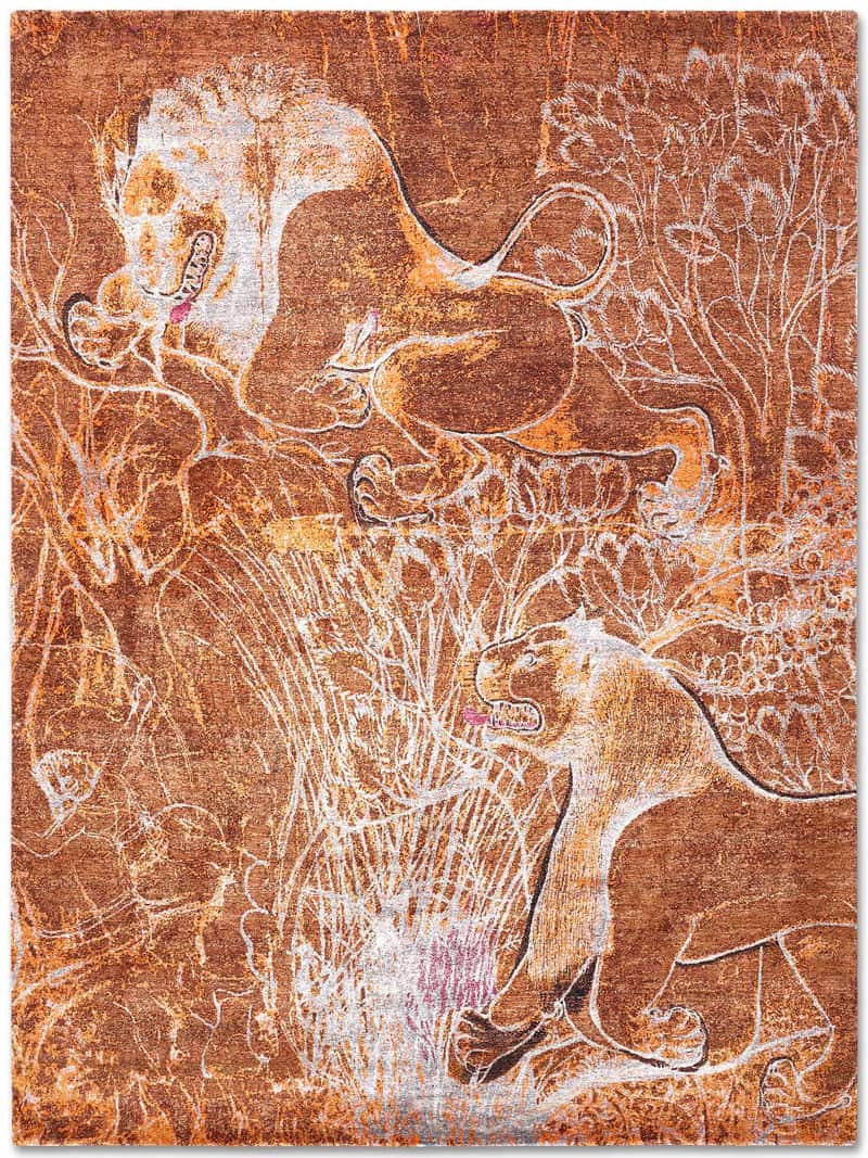 Two Lions Luxury Handmade Rug