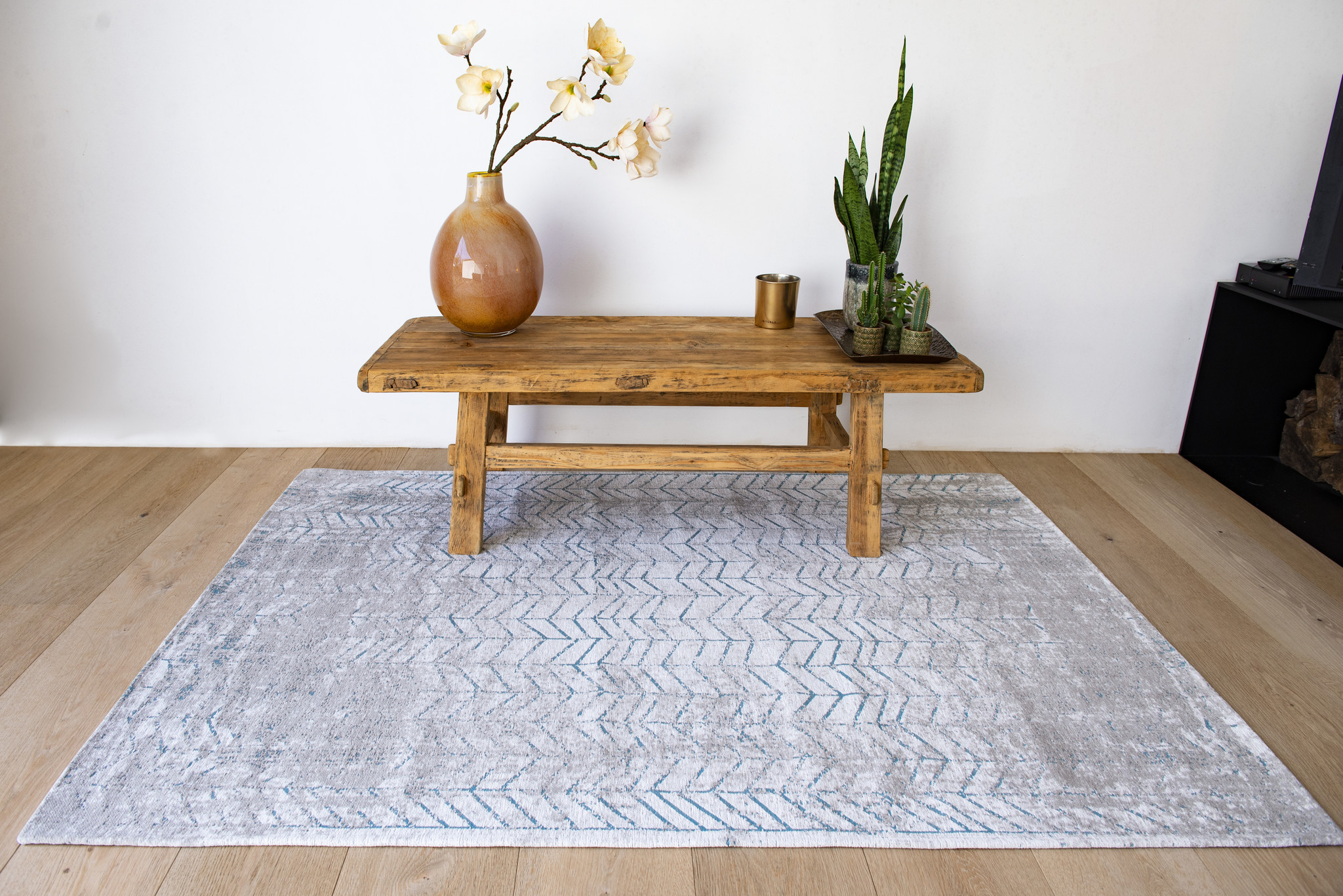 Blue & Grey Belgian Flatwoven Rug