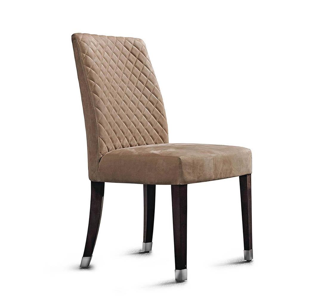 Geometric Stitch Dining Chair with Customizable Feet