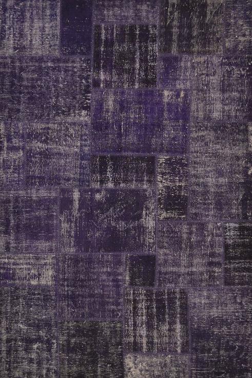 Dark Purple Patchwork Handmade Rug