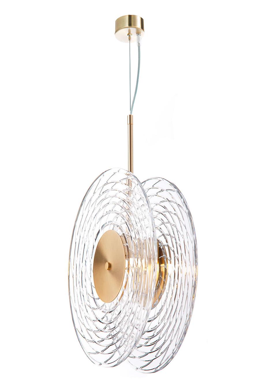 Ripple Double Crystal Disc Chandelie