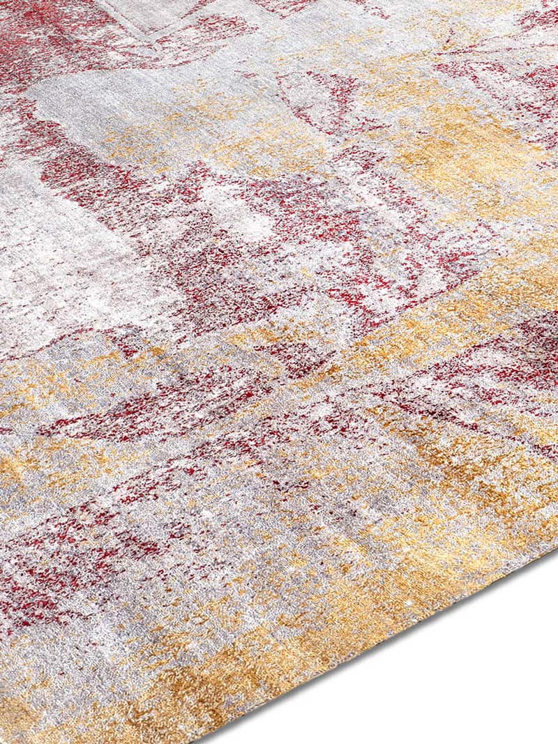 Gold / Coral Exquisite Handmade Rug