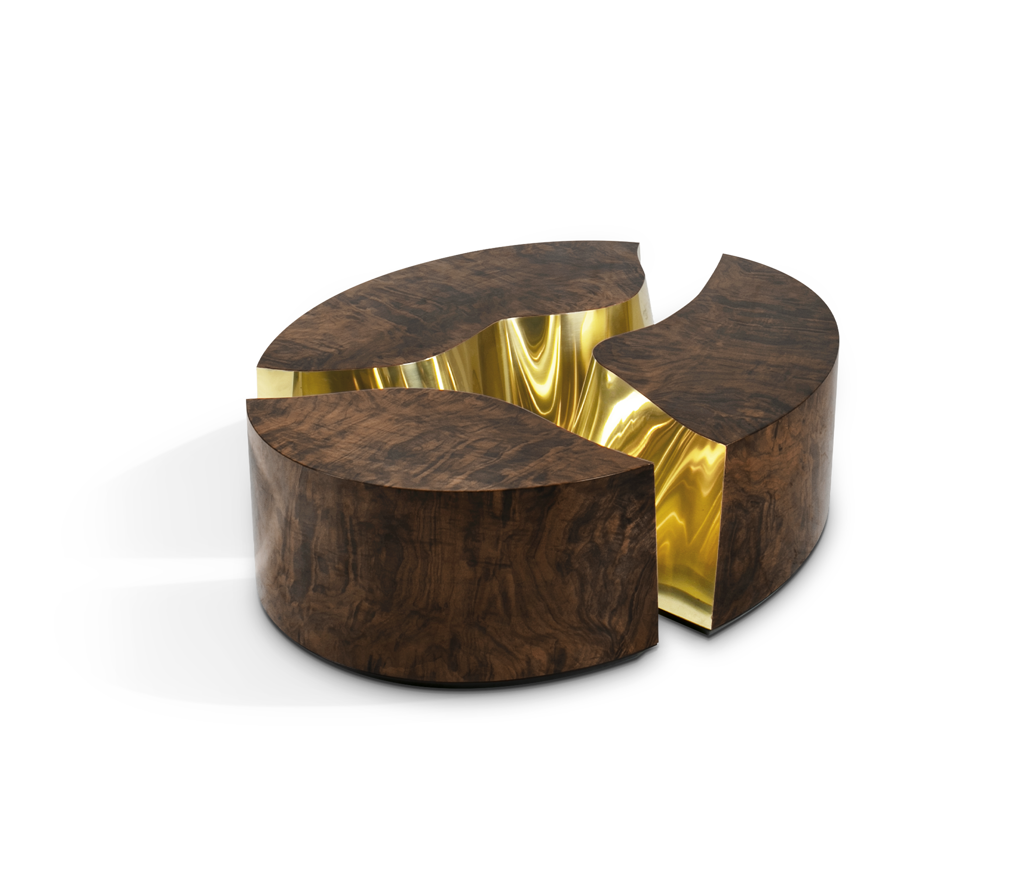 Fissure Oval Walnut Coffee Table