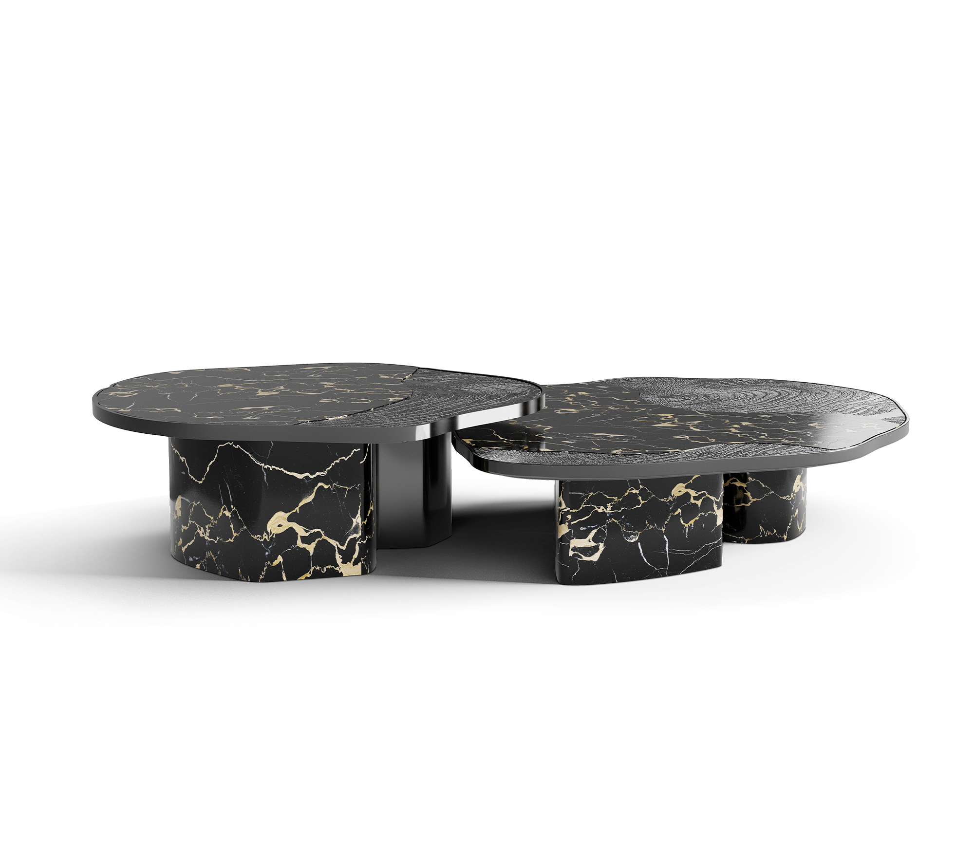 Athena Portoro Marble & Onyx Table Set