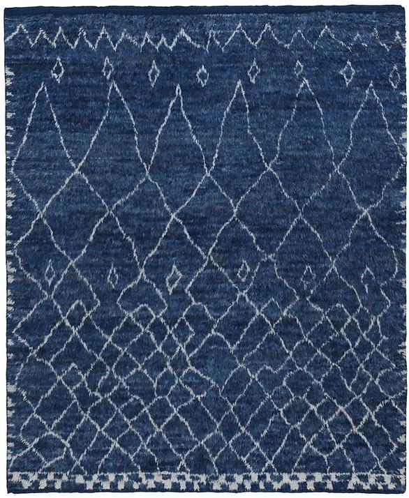 Berber Handwoven Blue High Pile Rug