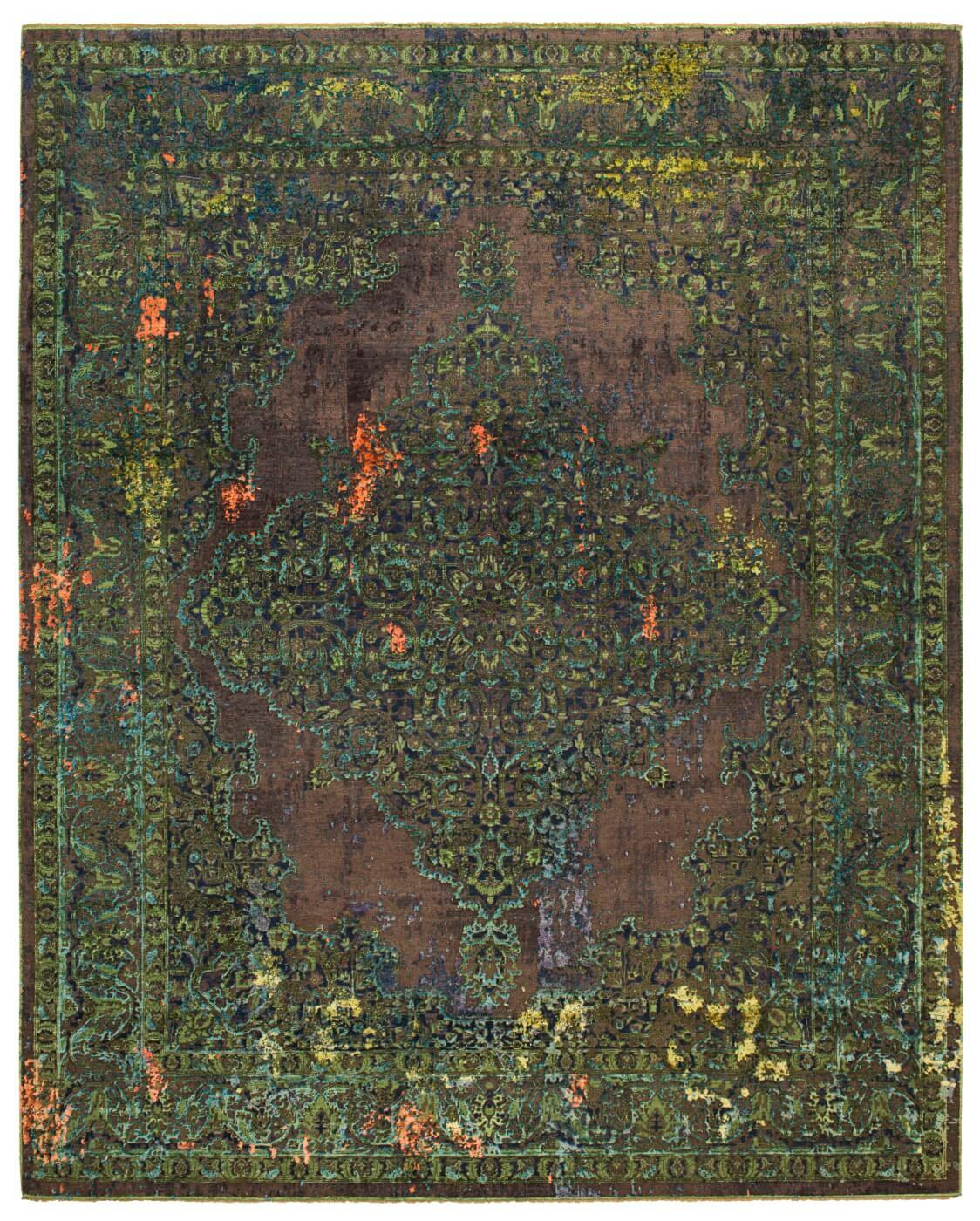 Tabriz Green Hand-knotted Rug