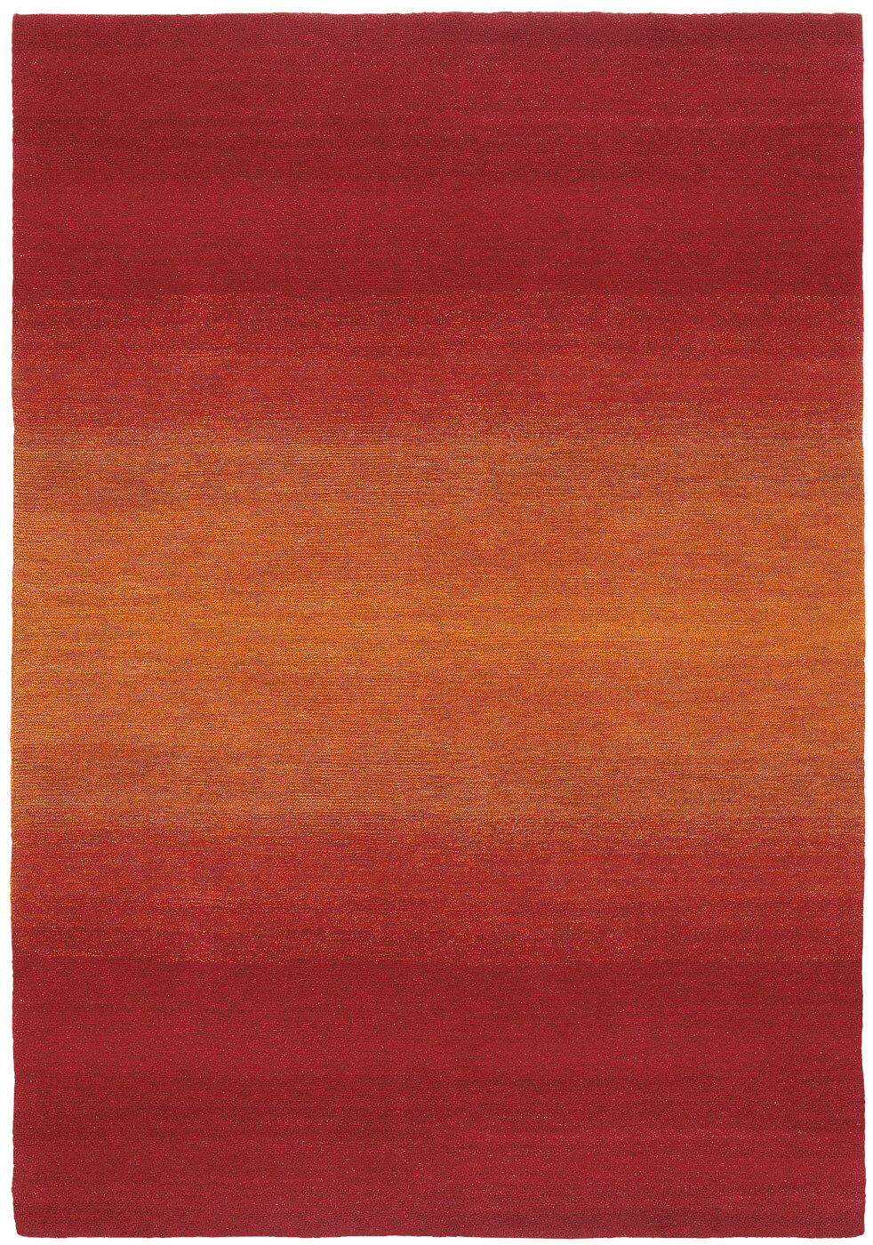Gradient Hand-Knotted Red Rug