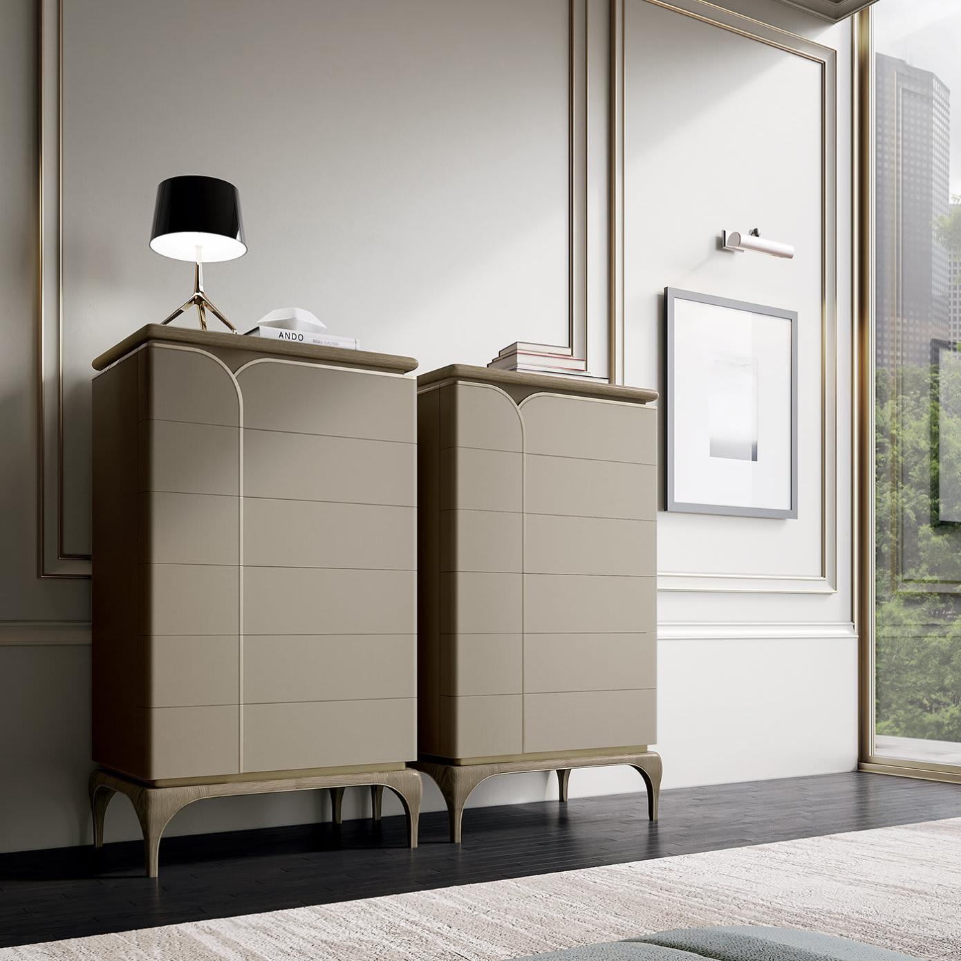 Luxury Beige Tall Dresser