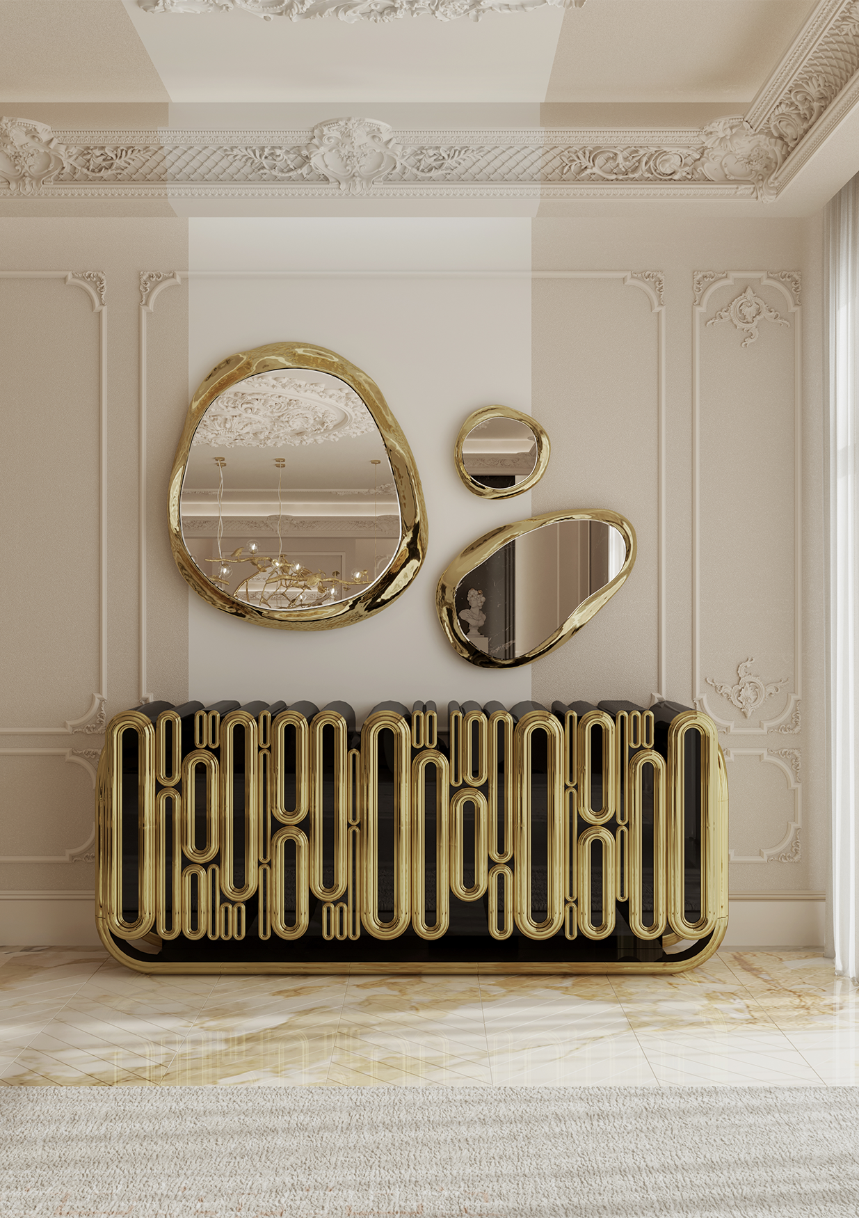 Ellipse Gold Sideboard