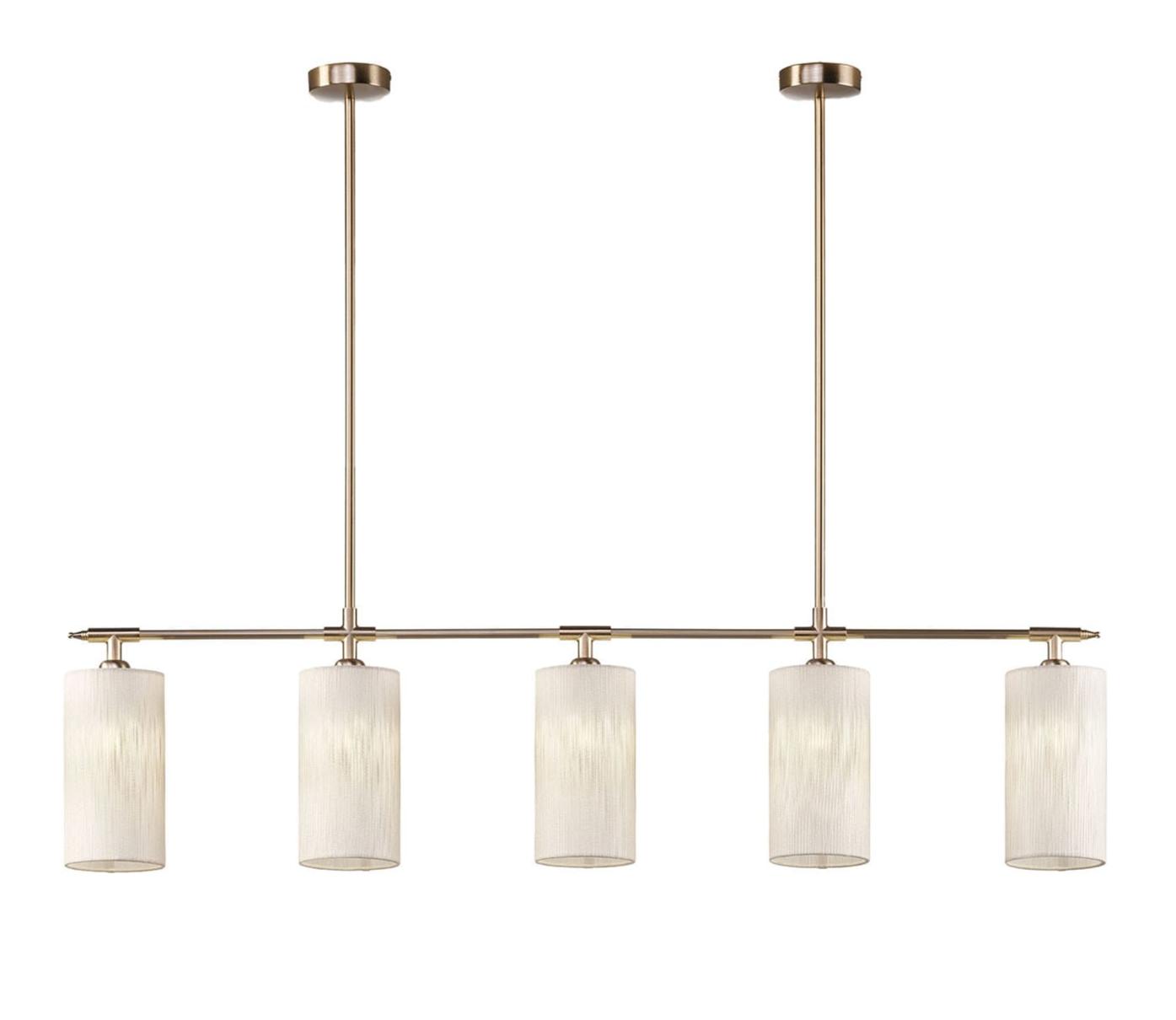 Soft Gold Brass Linear Chandelier