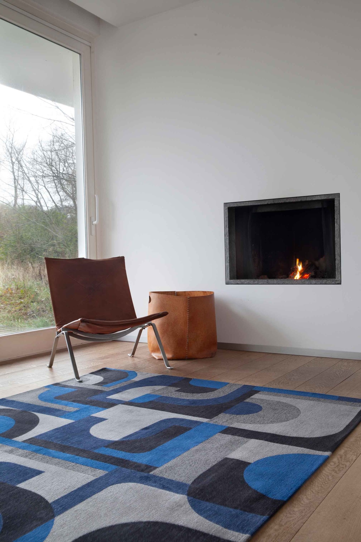 Geometric Blue Flatwoven Rug