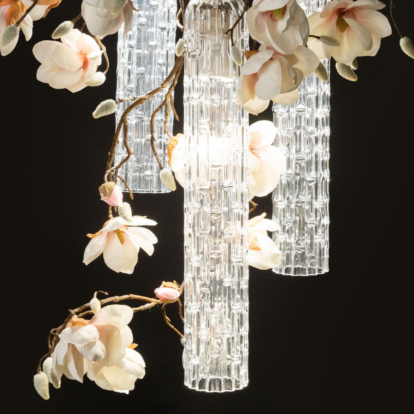 Magnolia Small White Chandelier