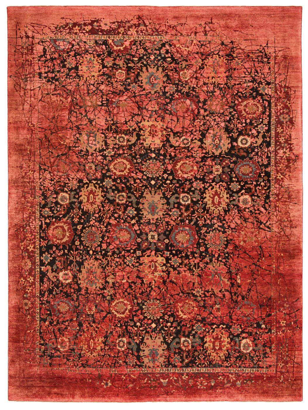Faded effect Hand Knotted Vintage Style Rug
