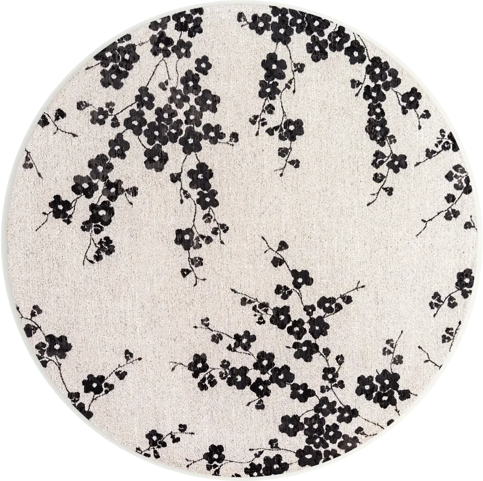 Night Snow Round Rug