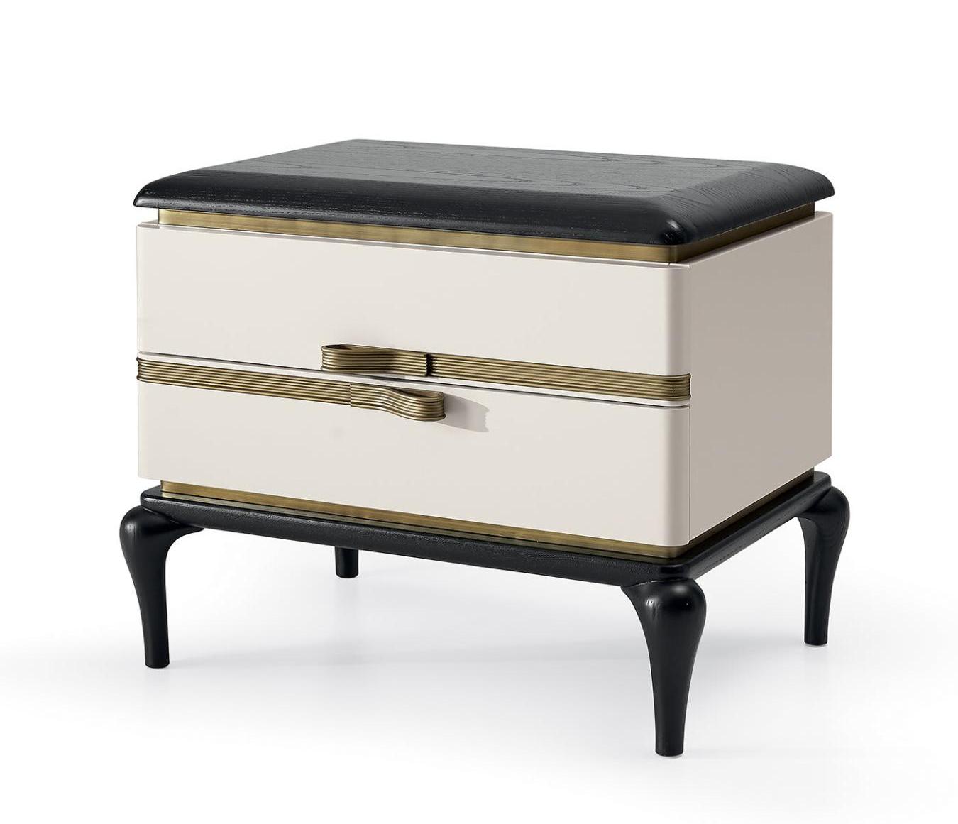 Dilan Black / White Nightstand